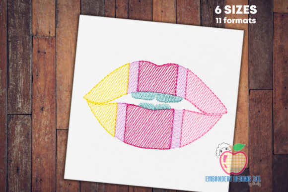 Colored Lips Quick Stitch