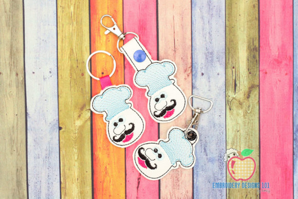 Cook Face Keyfob Keychain ITH for Holiday Collections