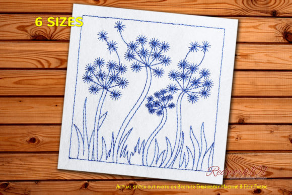 Dandelion Dispersing Nature Redwork Review