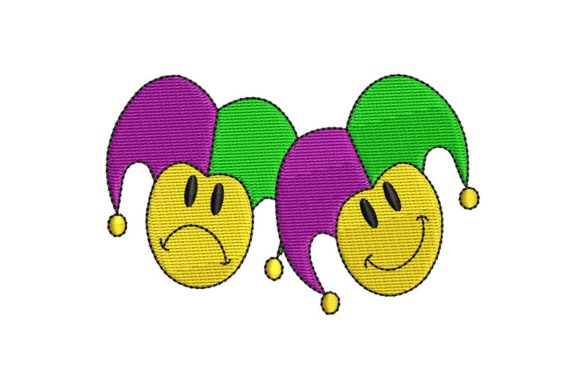 Mardi Gras Jester Smiling Faces