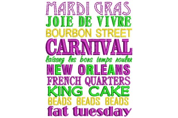 Mardi Gras Phrases Embroidery Review