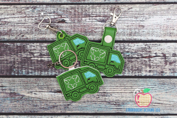 Recycling Truck ITH Snaptab Keyfob Review