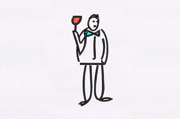 Waiter Drawing Art Review for Small Business Merch
